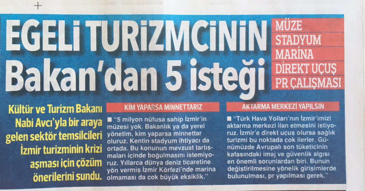 İZMİRLİ TURİZİMCİLERDEN STAT İSTEĞİ